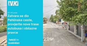 VAŽNA OBAVIJEST: Zatvara se dio Pehlinske ceste, provjerite nove trase autobusa i obilazne pravce